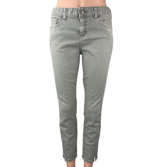 Free People Women's Gray Mid Rise Slim Straight Cropped Denim Jeans Size 29 - Picture 1 of 7